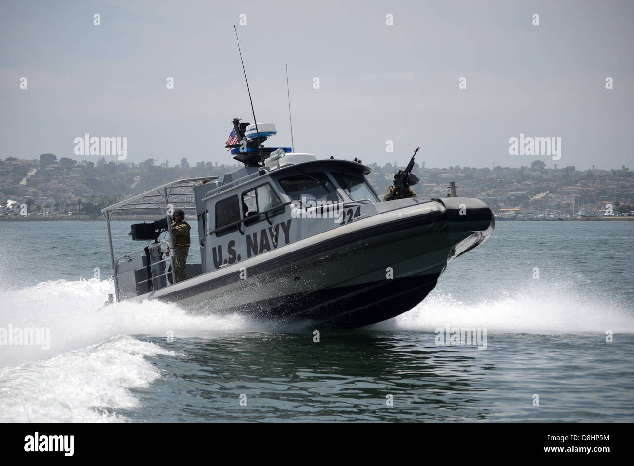 Sailors conduct patrol exercise in San Diego Bay. Stock Photo