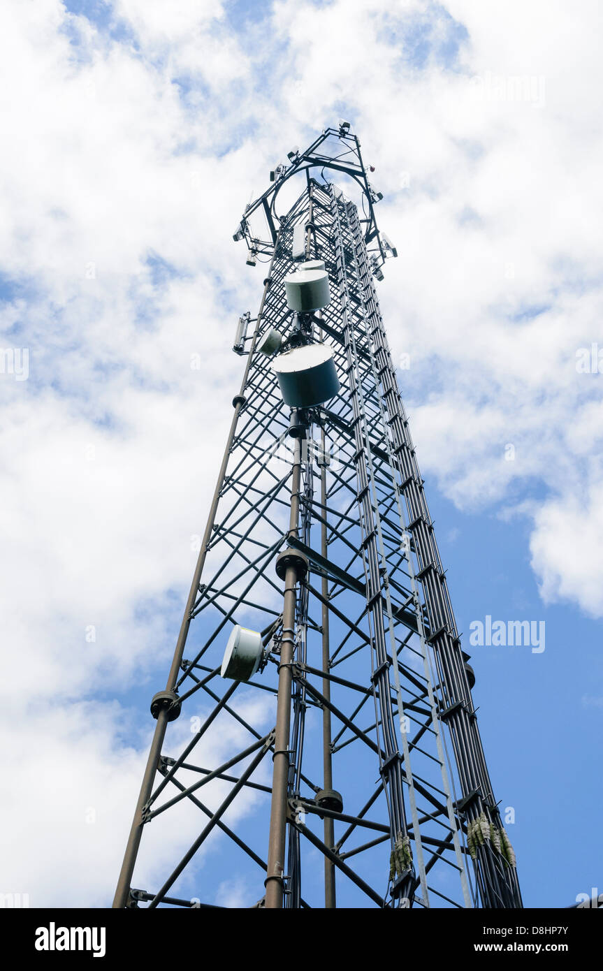 Cellular Phone Towers Near Me Mobile (Cell) Phone Radio Transmission Tower With Microwave Dishes And  Cellular Antannae Stock Photo - Alamy
