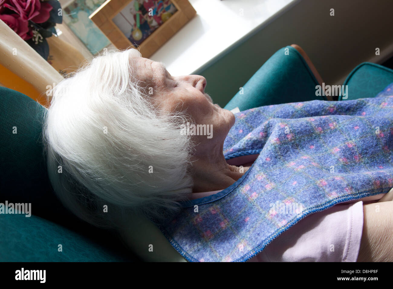 old lady with dementia sleeping Stock Photo Alamy