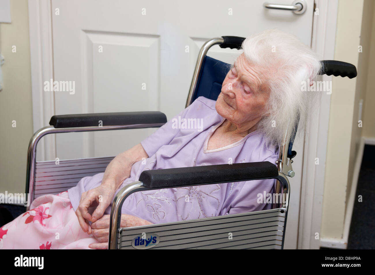 very old lady in wheelchair Stock Photo Alamy