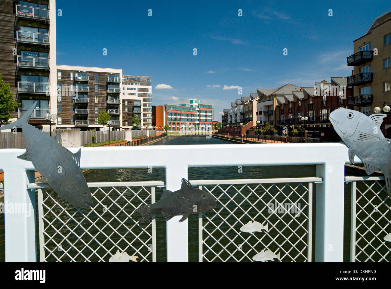 Detail of fish sculpture by Andrew Rowe, Adventurers Quay Bridge, Roath