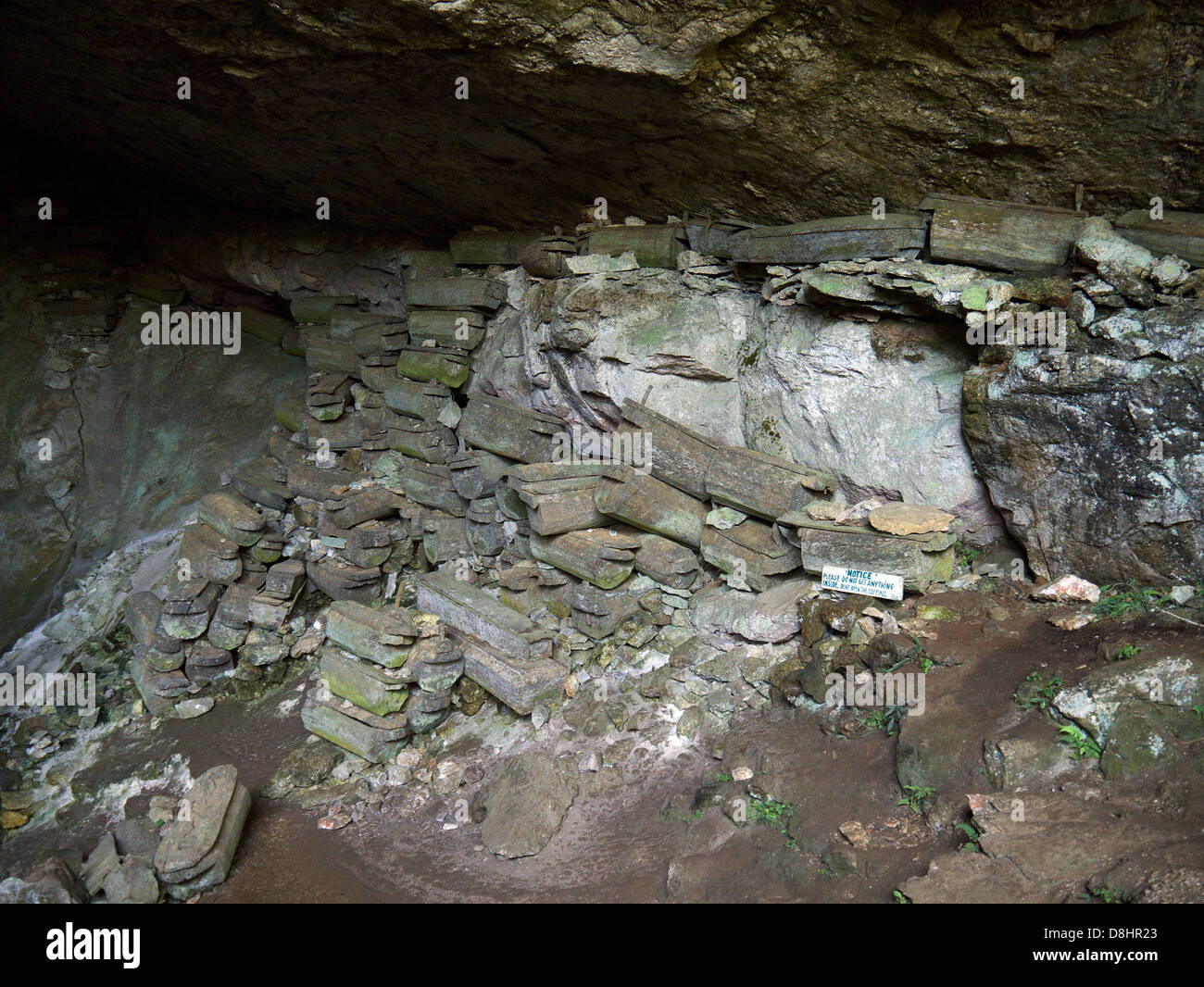 Coffins in the cave (Sagada). Stock Photo