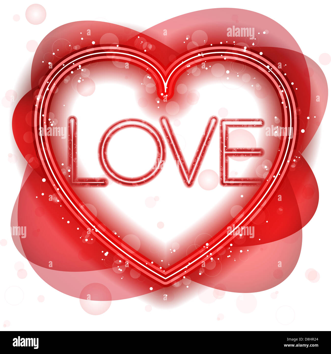 Vector - Happy Valentine's Day Neon Heart Stock Photo - Alamy