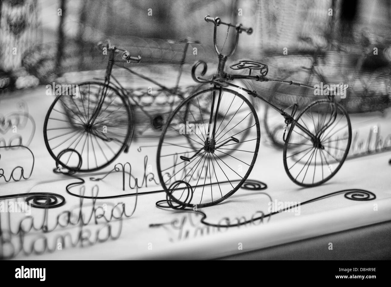 Bikes from wire Stock Photo