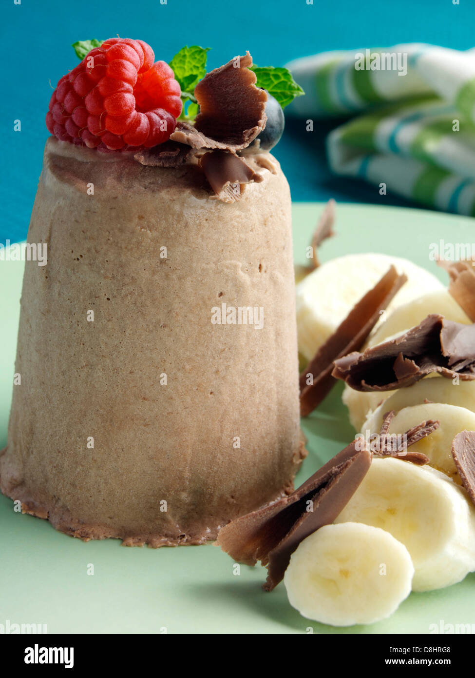 Banana chocolate mousse Stock Photo