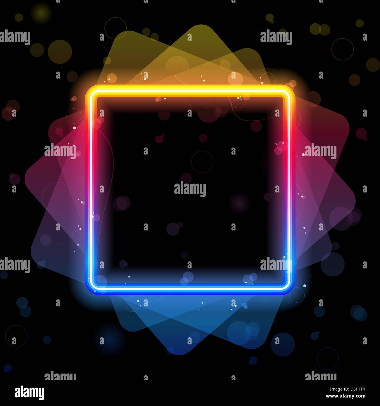 Vector - Rainbow Square Border with Sparkles and Swirls Stock Photo - Alamy
