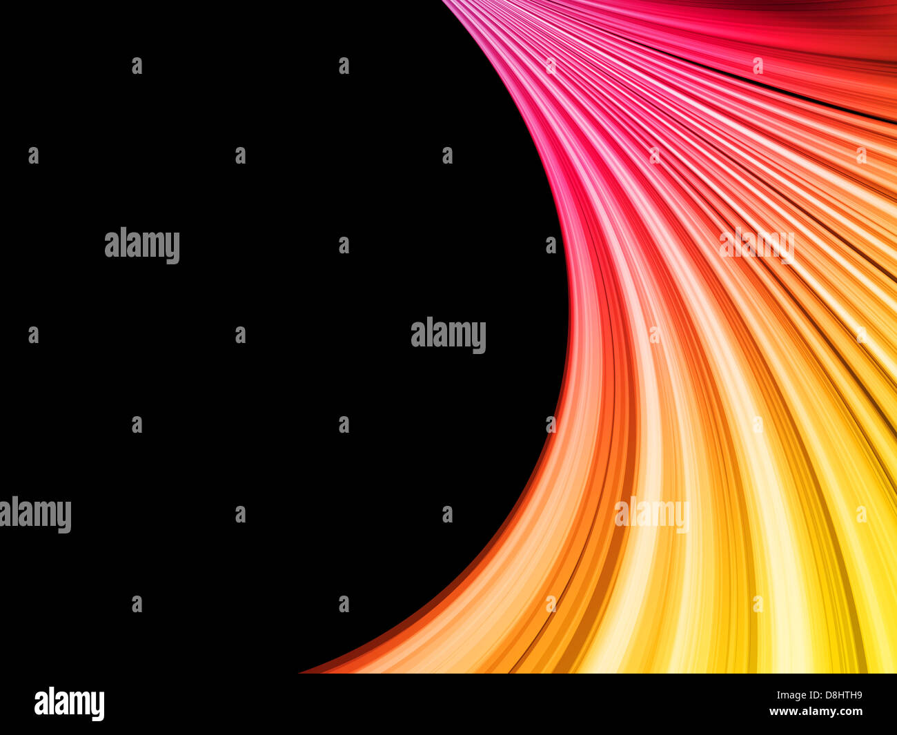 Vector - Abstract Colorful Waves on Black Background Stock Photo