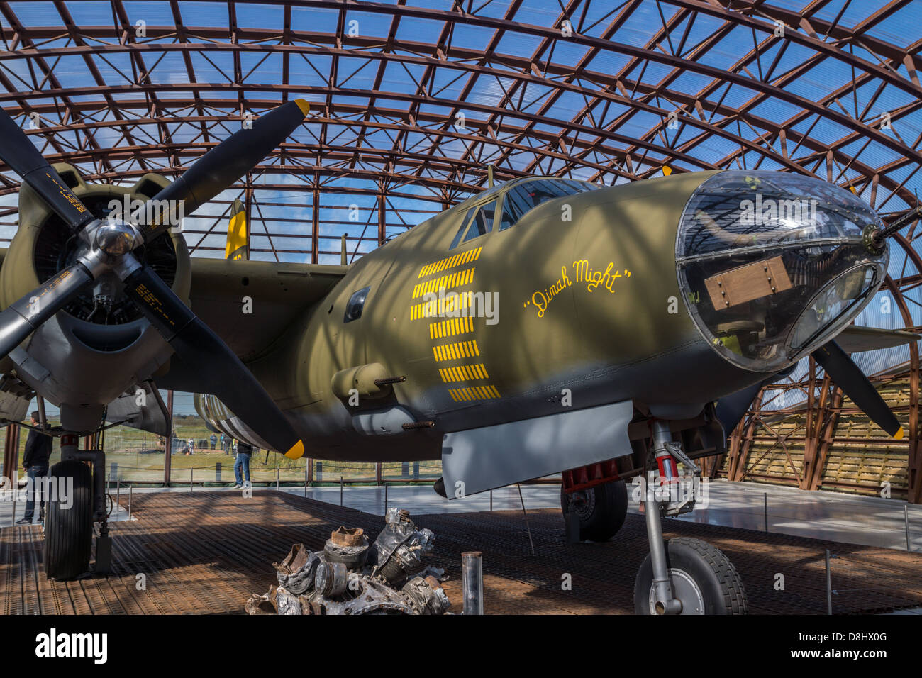 La Madeleine, Normandy, France. A Martin B-26 'Marauder' medium bomber from World War 2 at the 'Utah Beach' museum. Stock Photo