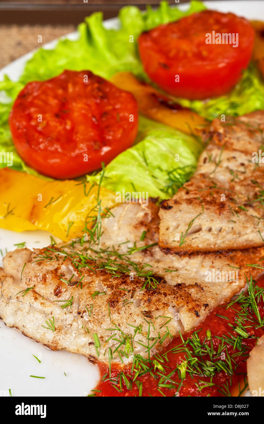 Tasty fish pike perch fillet Stock Photo Alamy