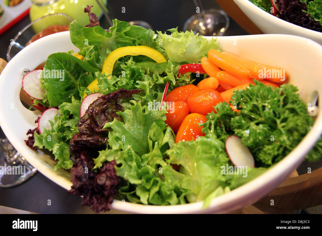 The Salad put take it on dish. Stock Photo