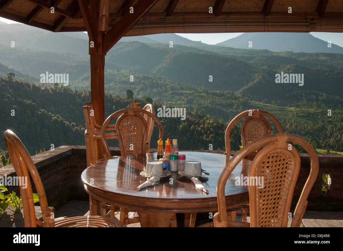 Puri Alam Bungalows, a family-owned hotel at Munduk in central Bali, Indonesia Stock Photo