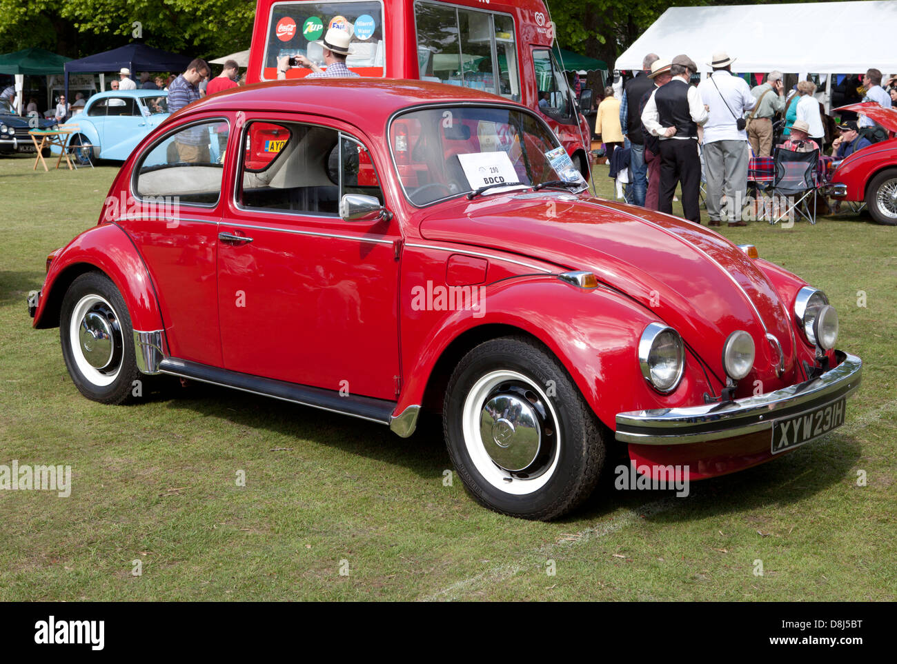 Red VW 1300 Beetle Stock Photo