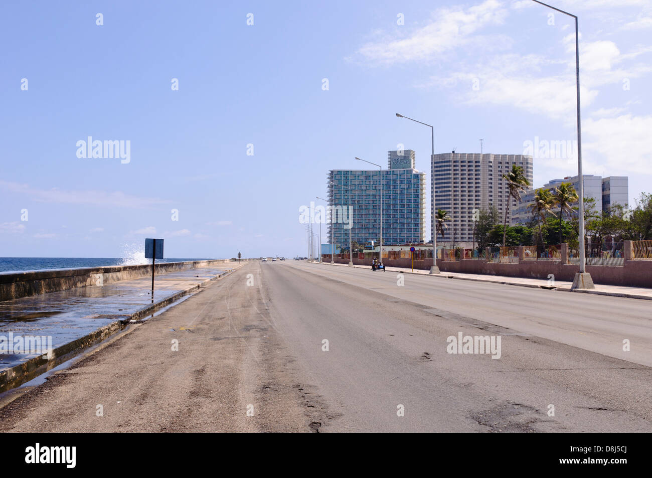 View from Malecon towards Hotel Riviera, Havanna, Cuba, Caribbean Stock Photo