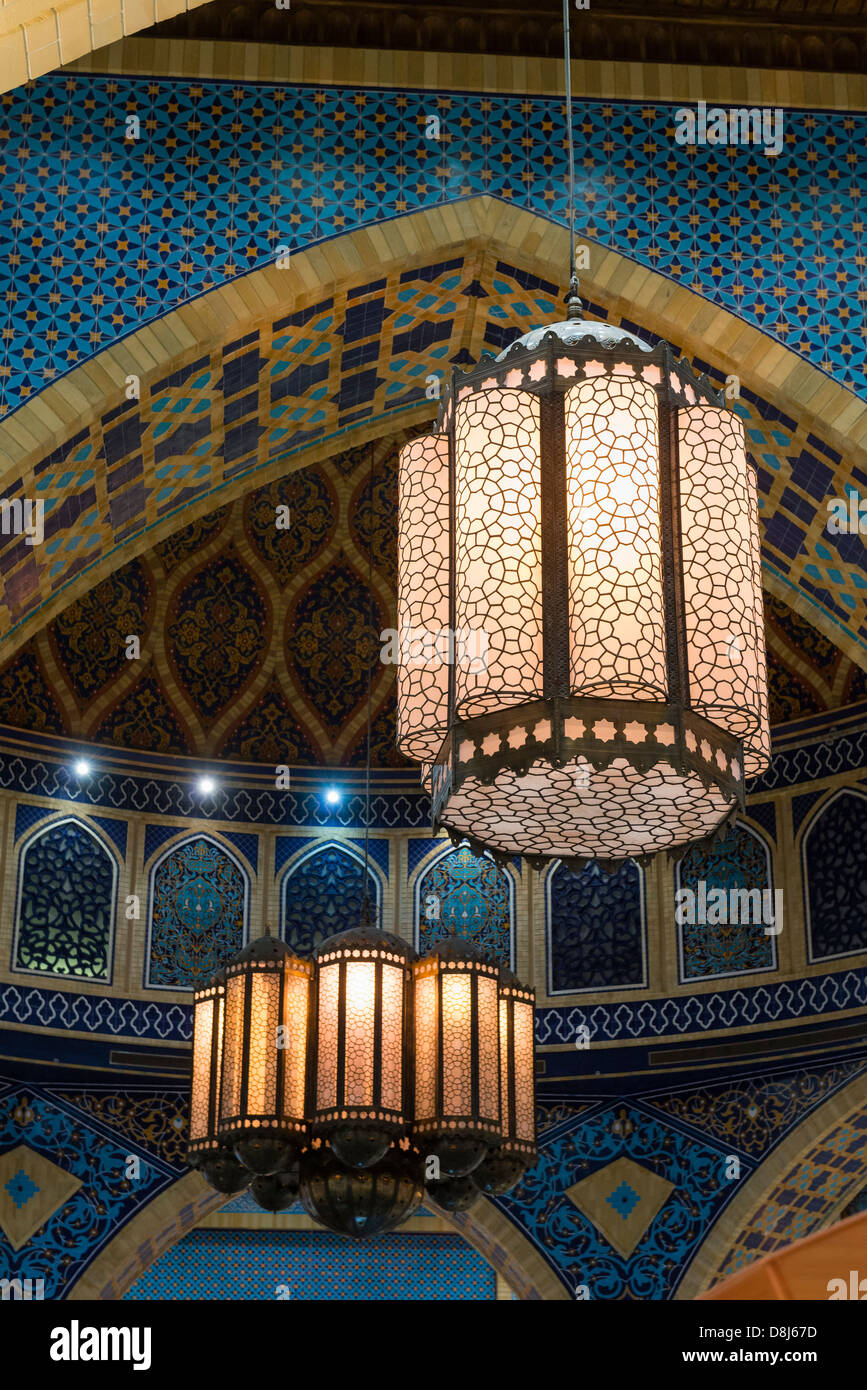 ornate lamps in Ibn Battuta Mall in Dubai United Arab Emirates Stock Photo