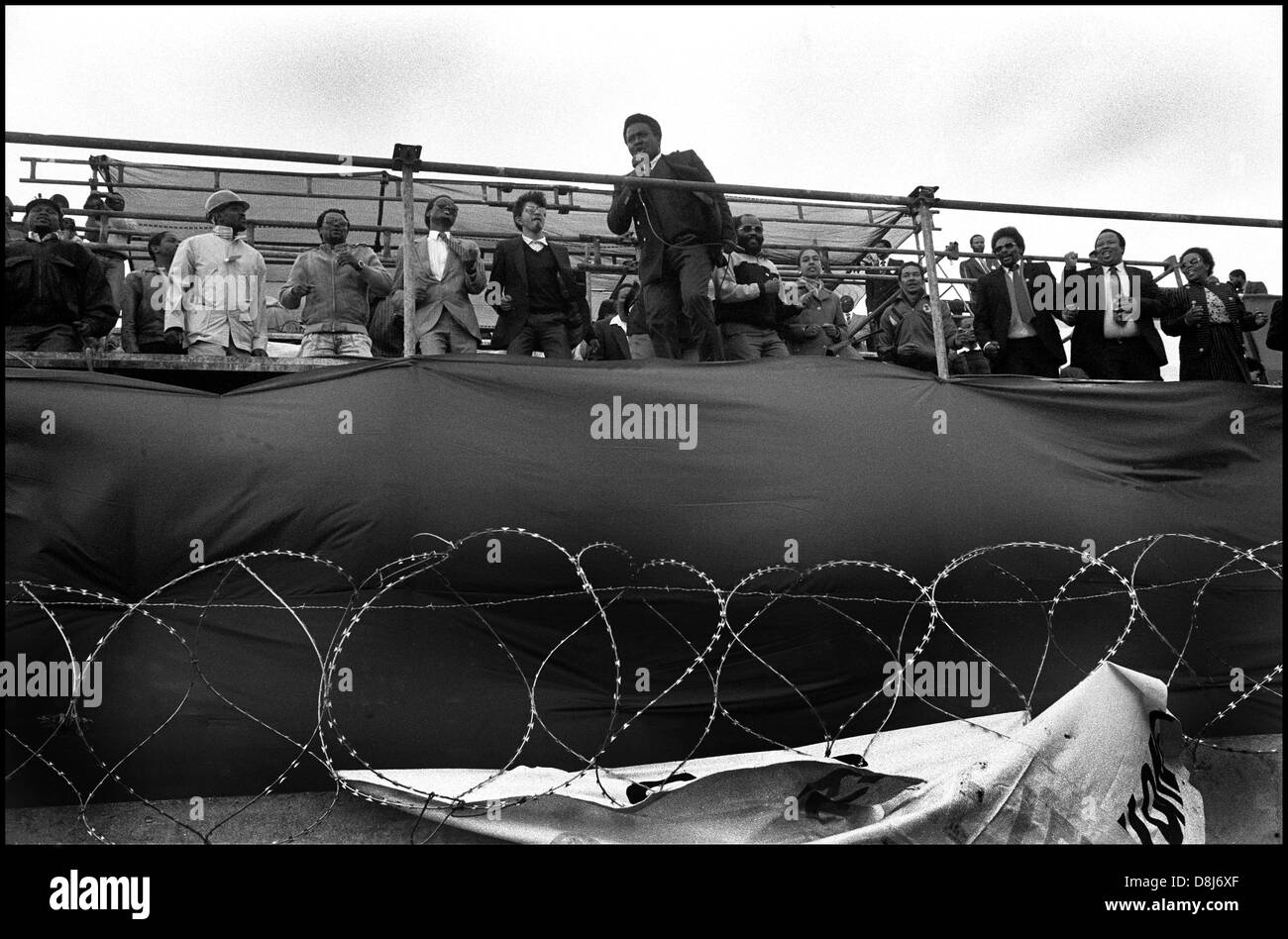 Peter Mokaba,exiles return rally,Mitchells Plain,Cape Town,1990 Stock Photo