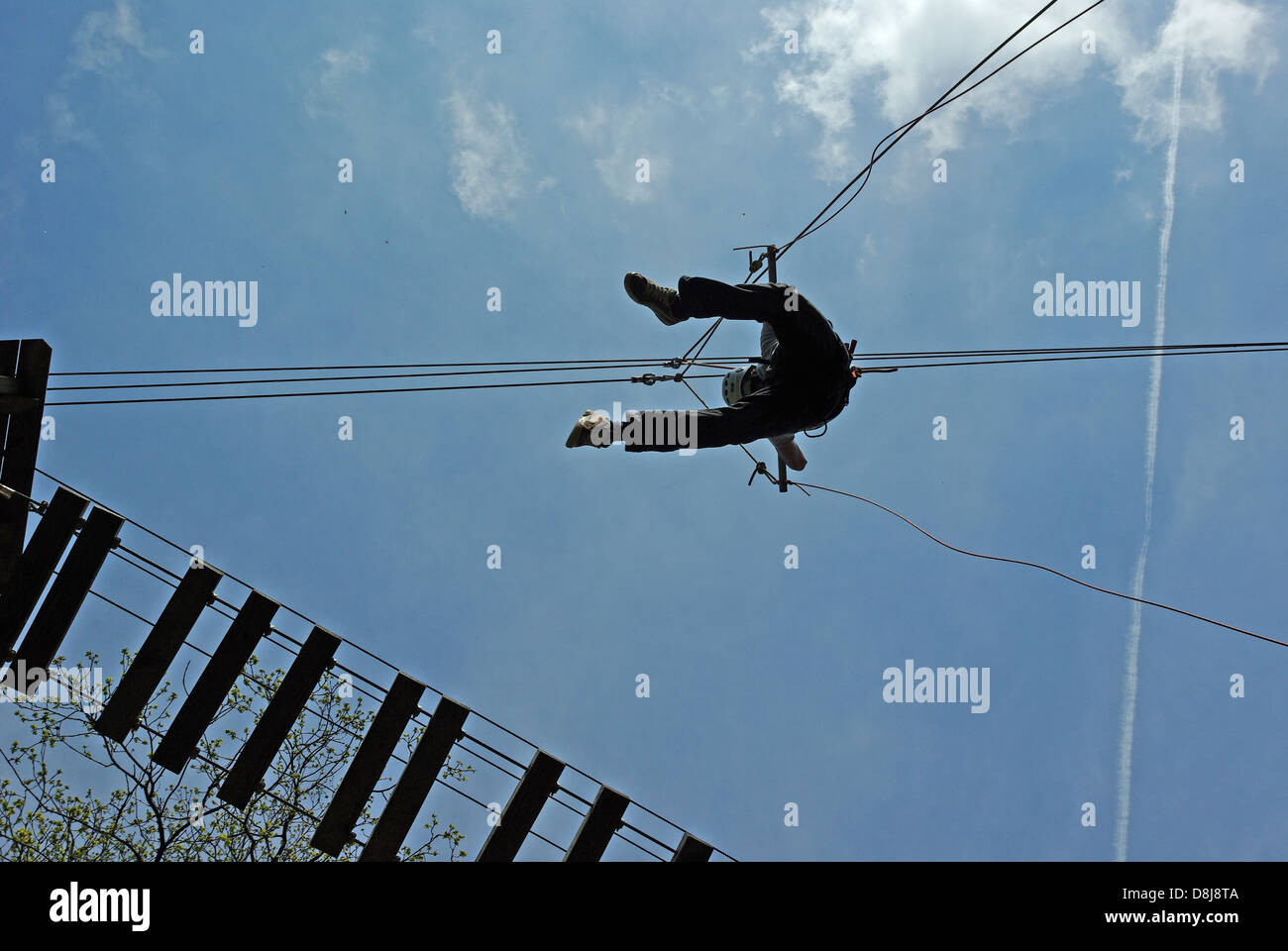 Jump to the Trapeze Stock Photo