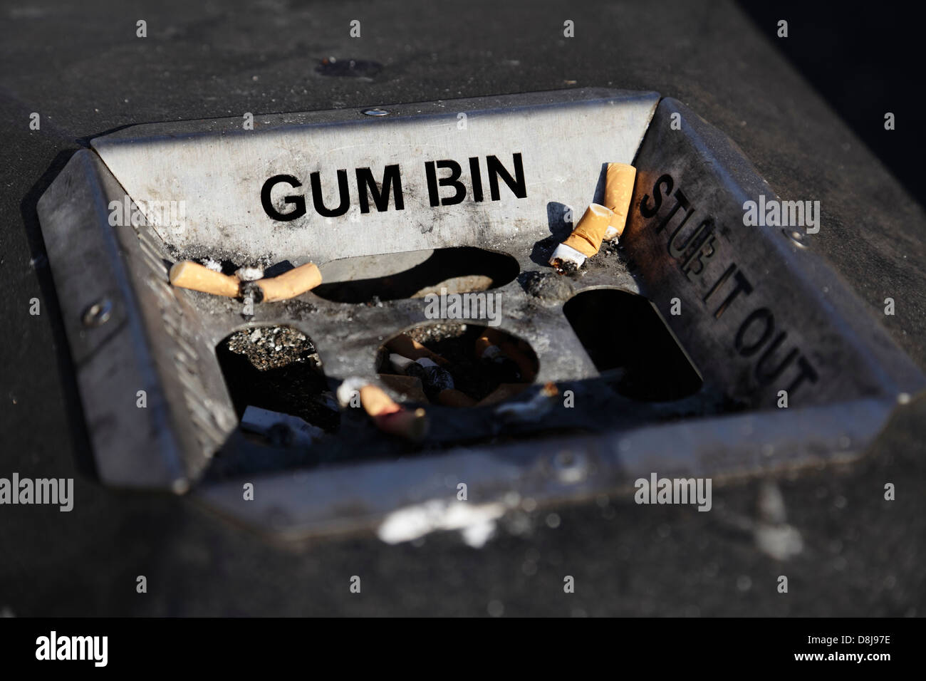 A public Gum Bin and Ash Tray, Glasgow city centre, Scotland, UK Stock