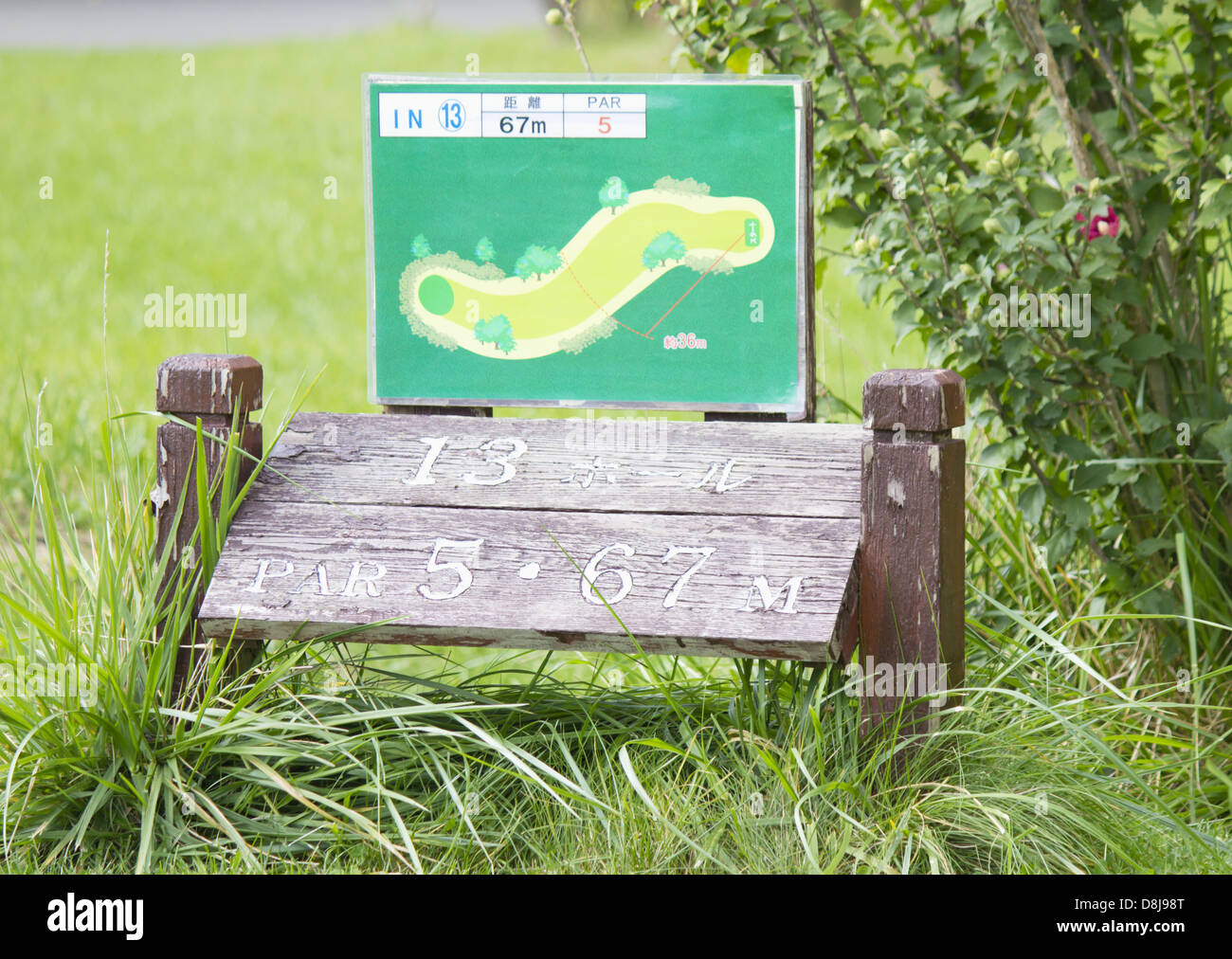 Park golf course guide sign Stock Photo - Alamy