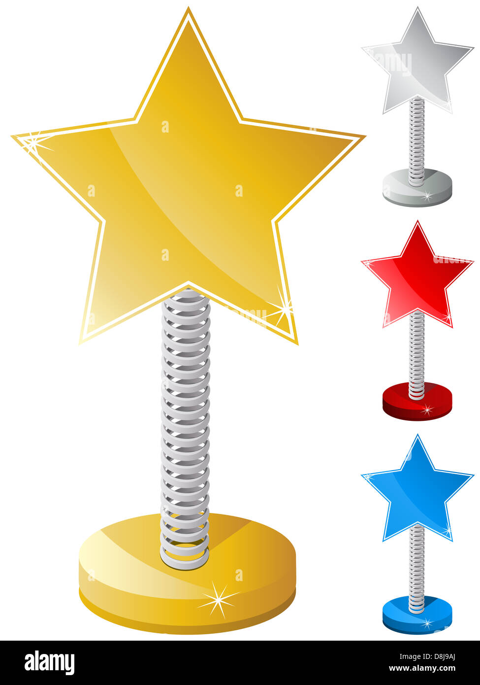 Vector - Set of Colorful Star Shaped Text Box on Metal Spring Stock ...