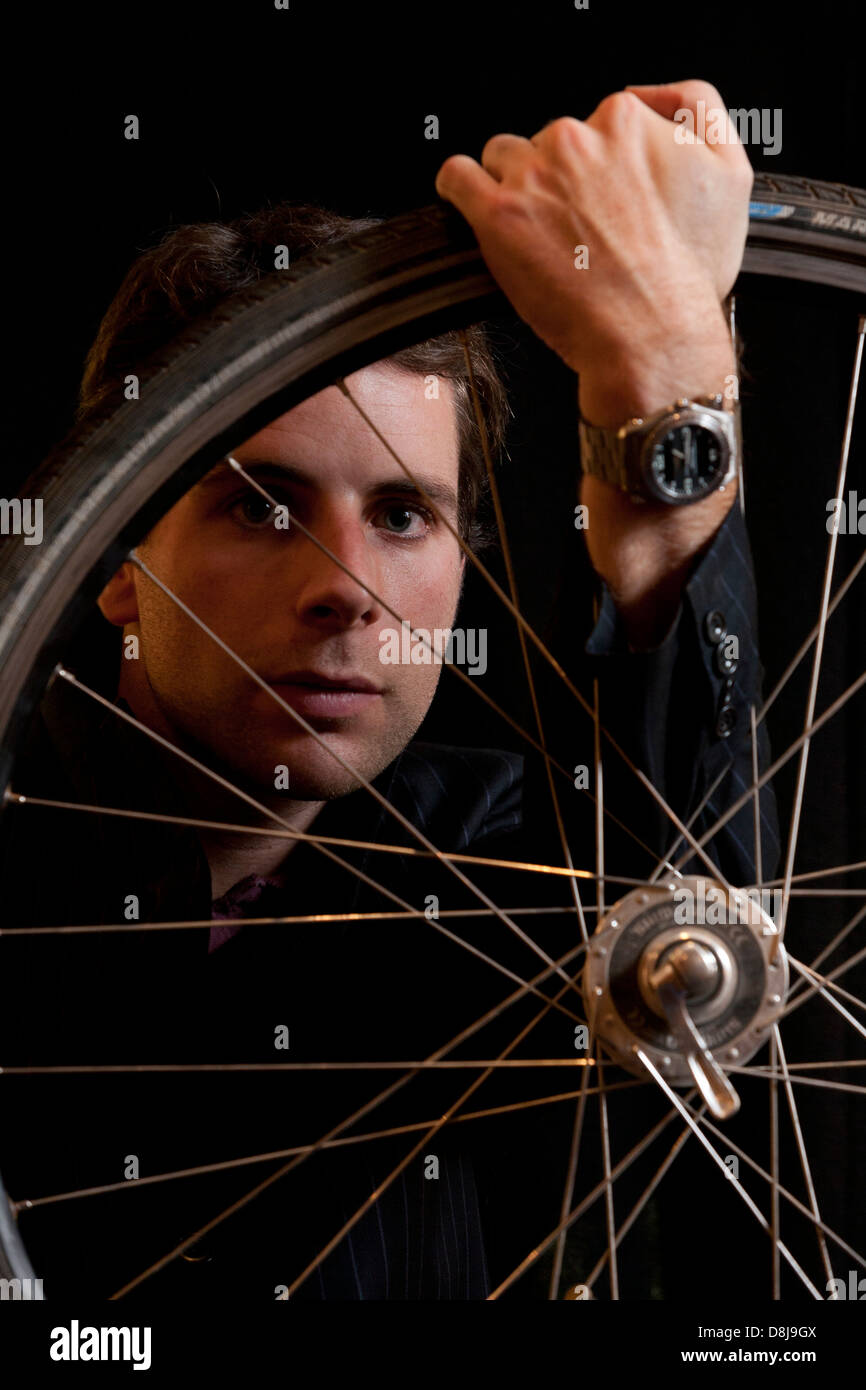 Mark Beaumont, the record-breaking long-distance Scottish cyclist, adventurer, broadcaster, documentary maker and author. Stock Photo
