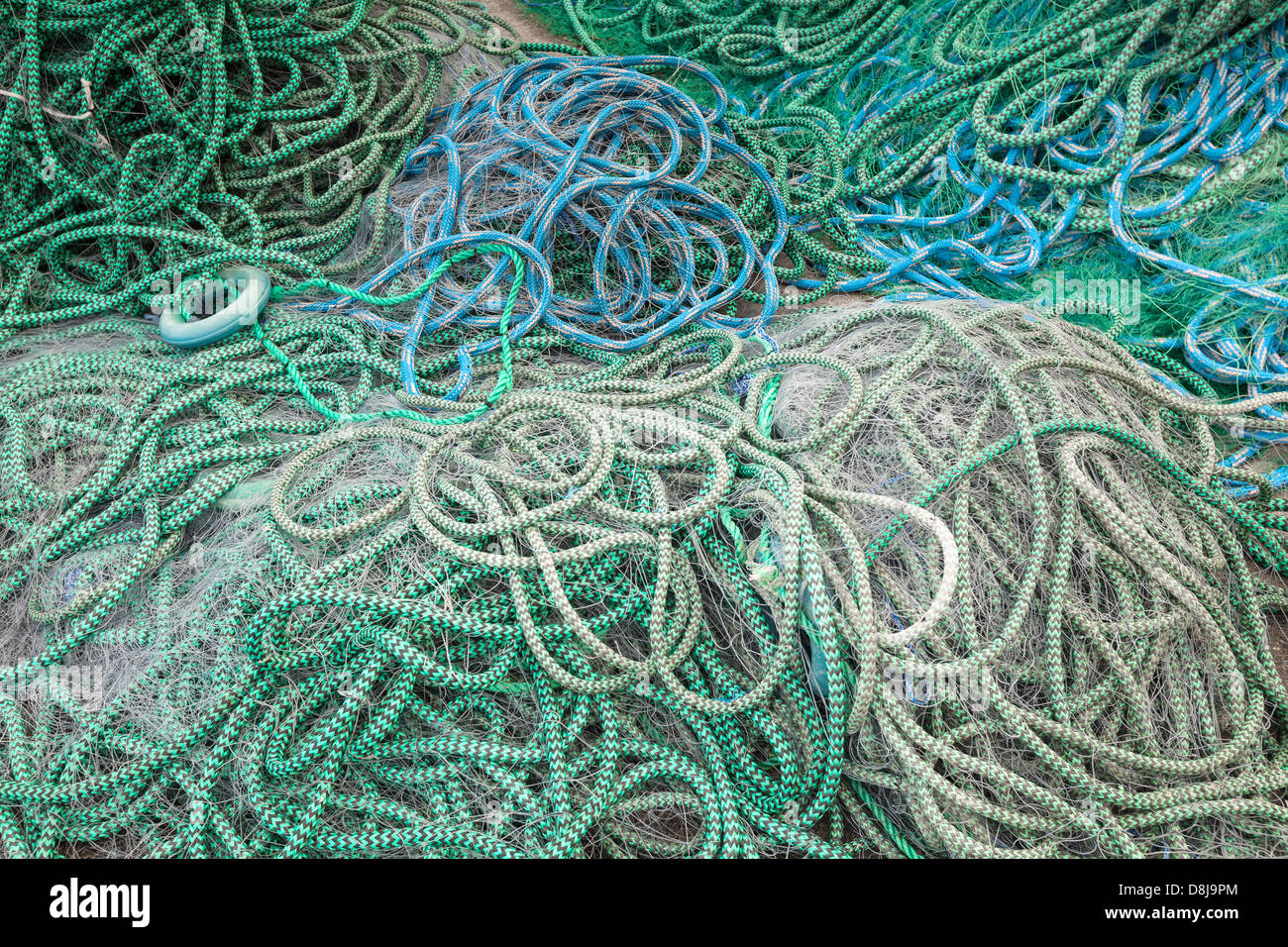 Background texture of fishing net drying on the sea coast in Norway ...