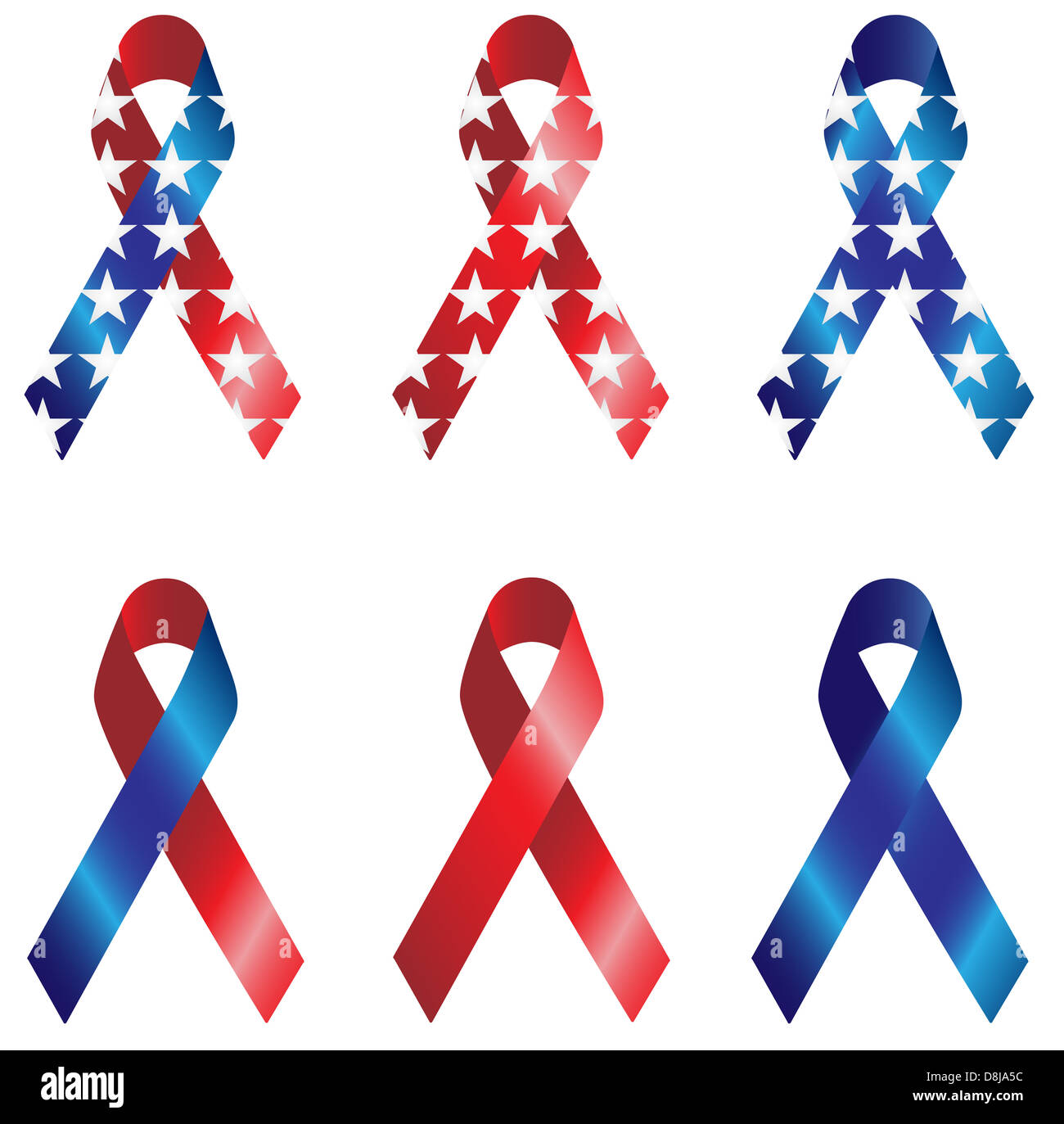 Ribbons with the United States of America Flag Colors. Editable Vector ...