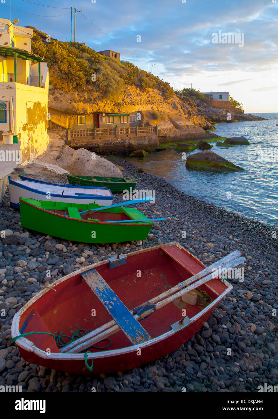 tenerife, seamens, boats, colored, country side, medeterranian Stock Photo