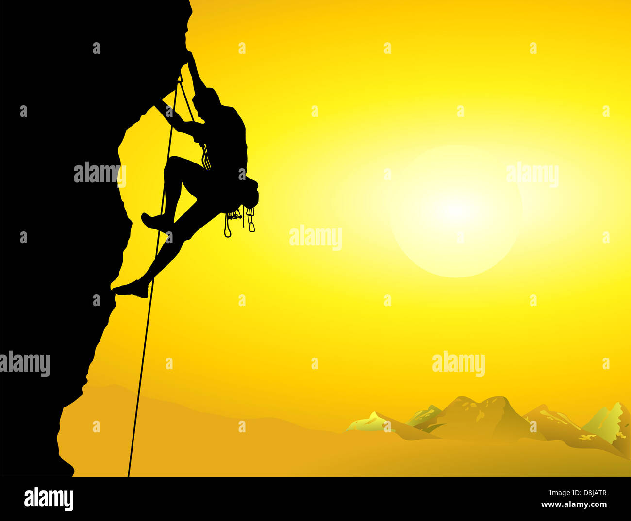 Climber on a rock wall Stock Photo