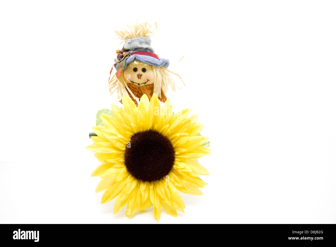 Straw hat sunflower decoration hi-res stock photography and images