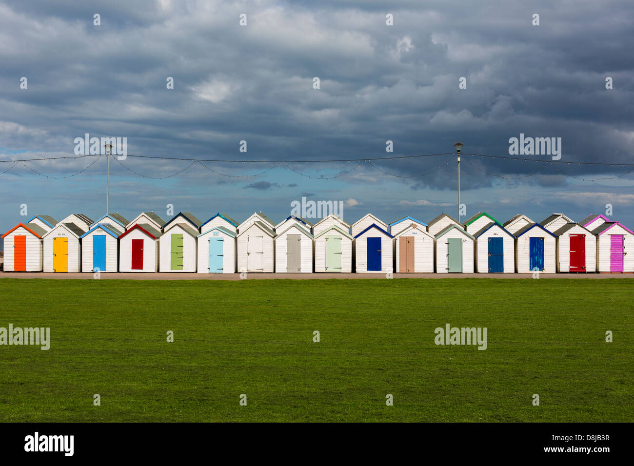 Beach huts in Paignton, UK Stock Photo