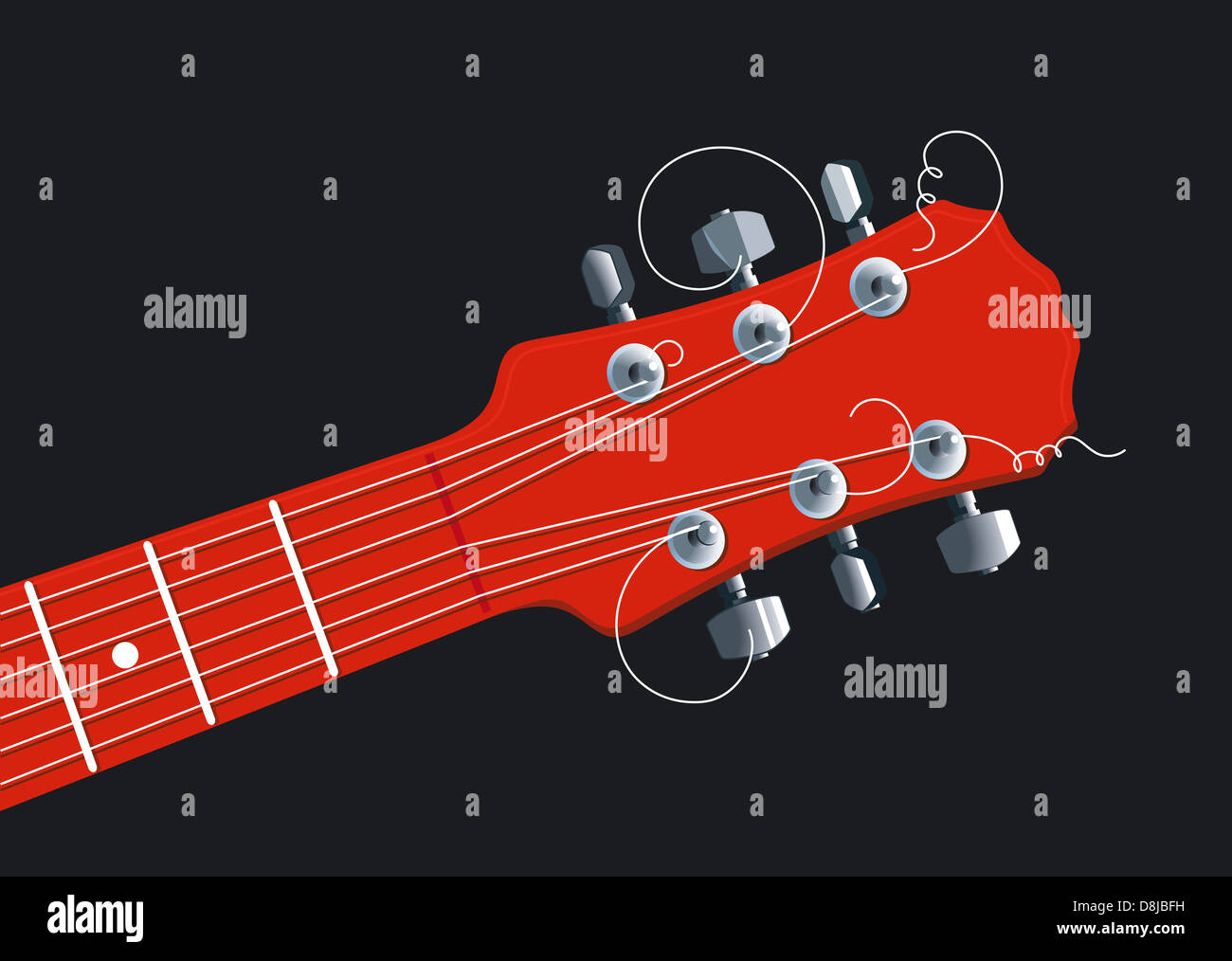 red guitar neck Stock Photo