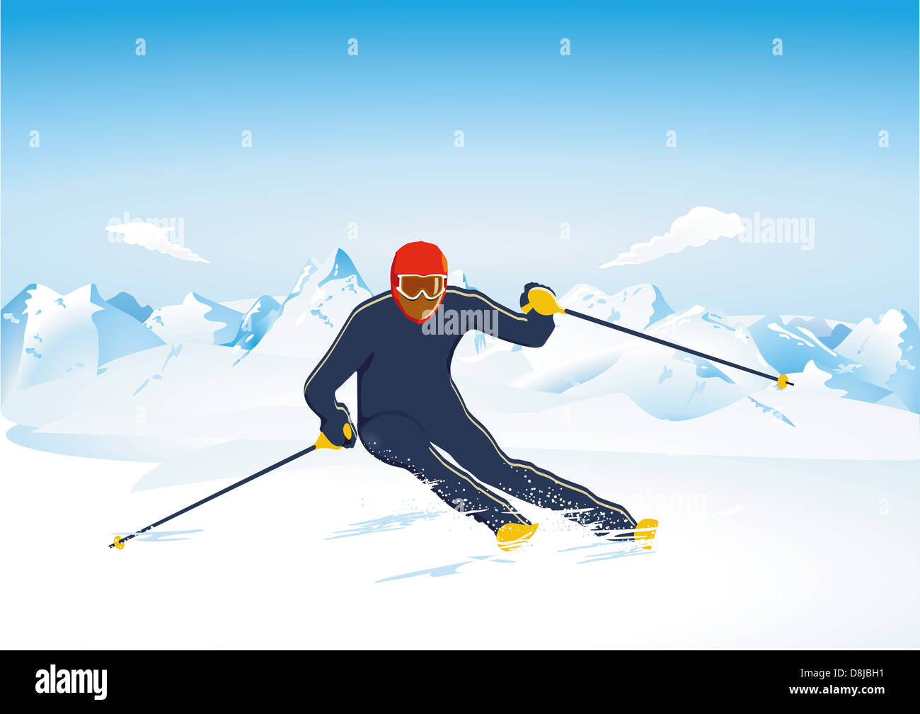 Skiing Slalom Stock Photo