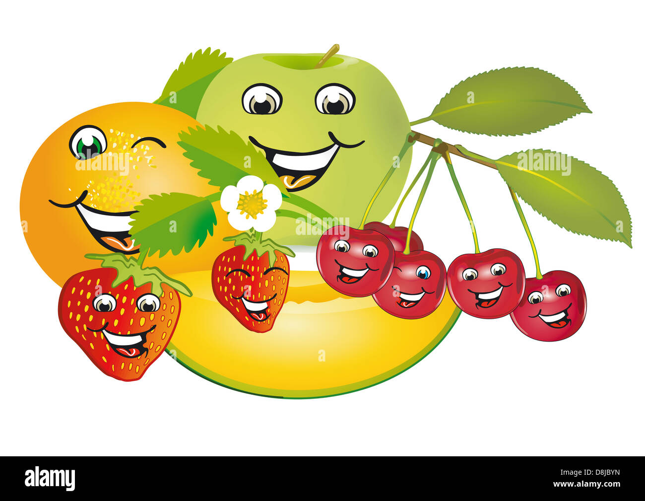 Laughing fruit Stock Photo