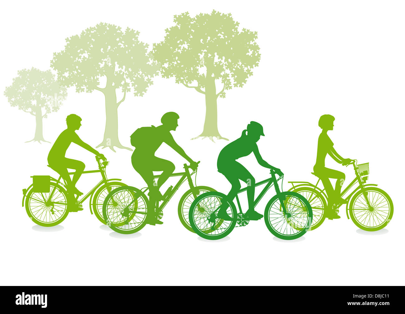 Cycling in the green Stock Photo Alamy