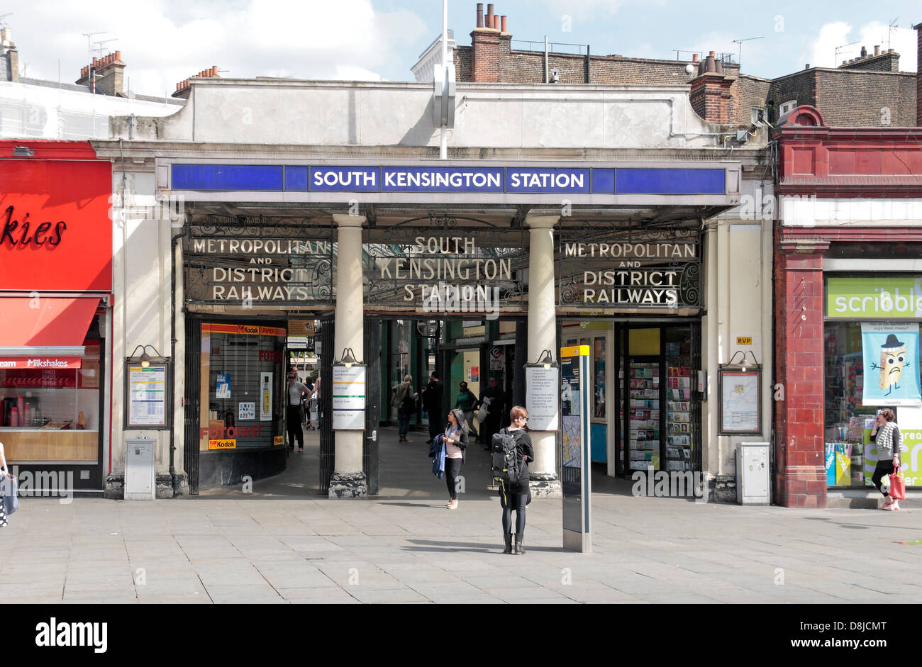 Entrance to the South Kensington Underground Station, London Stock