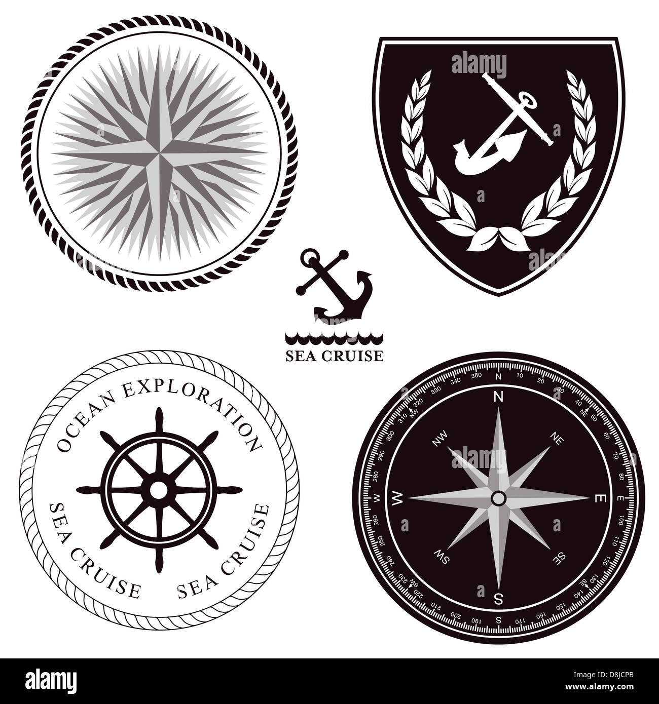 Maritime symbols Stock Photo