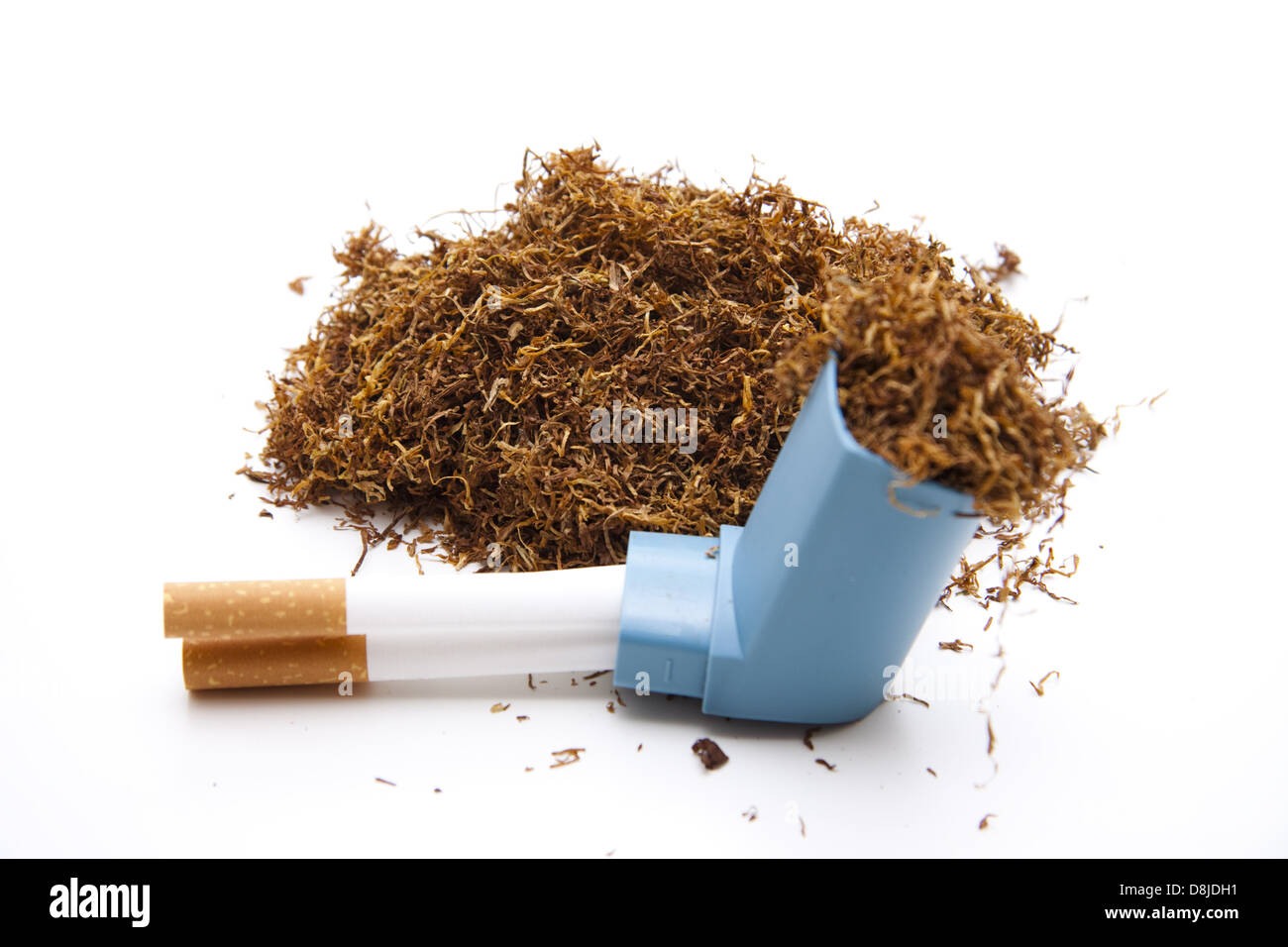 Tobacco with inhaler Stock Photo