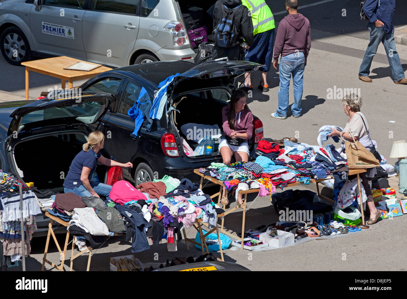 Car boot sale, Halifax, West Yorkshire Stock Photo Alamy