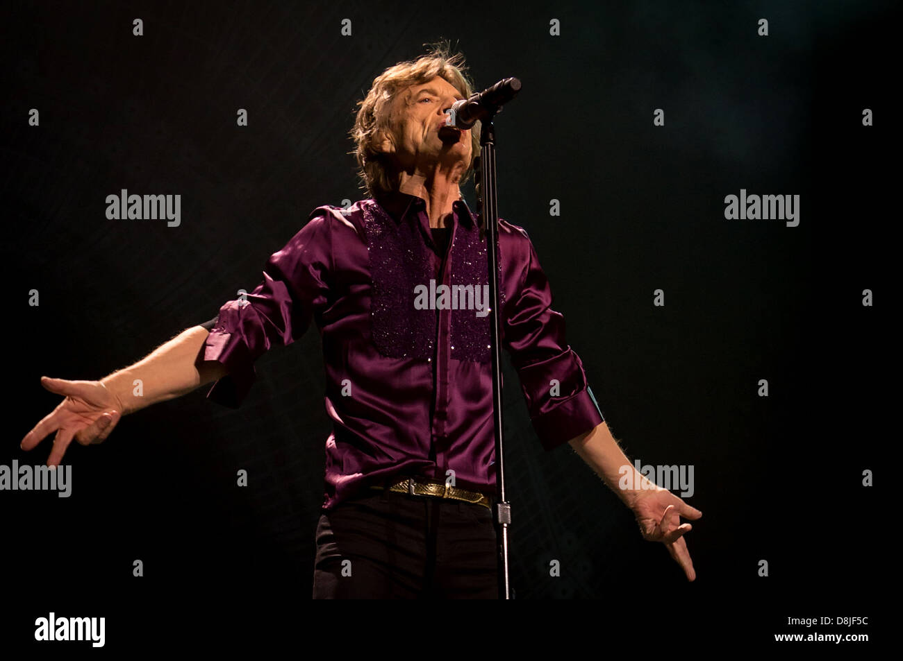Mick Jagger, lead singer of The Rolling Stones performs during their "50 and Counting" tour in