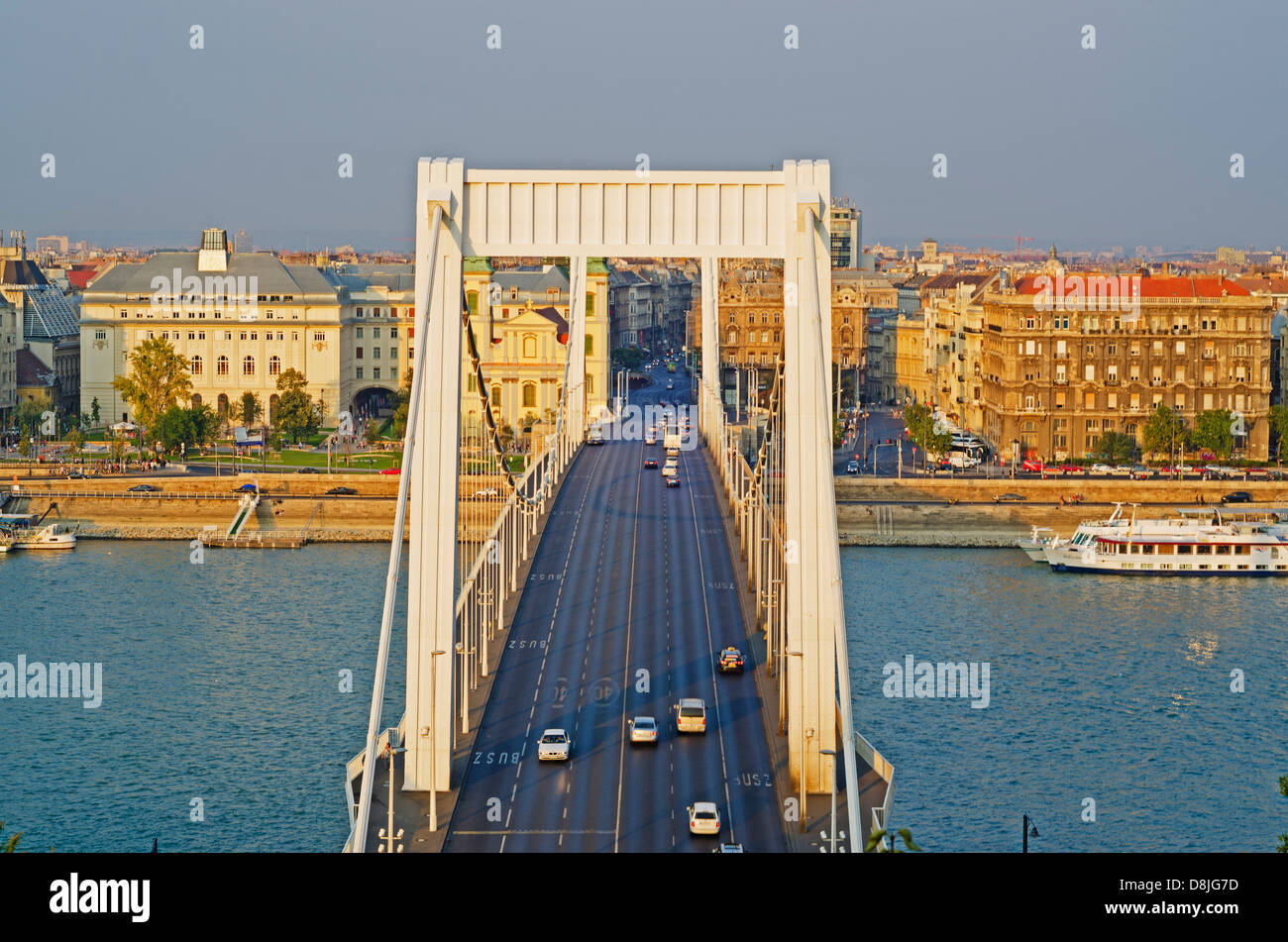 Elizabeth Bridge, Unesco Banks of the Danube World Heritage Site, Budapest, Hungary, Europe Stock Photo