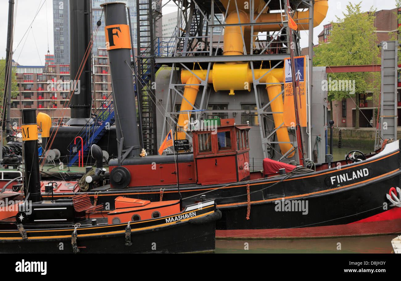 Netherlands, Rotterdam, Maritime Museum, old boats, ships, Stock Photo