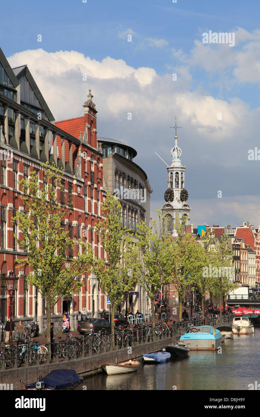 Netherlands, Amsterdam, Singel, Munttoren, tower, Stock Photo