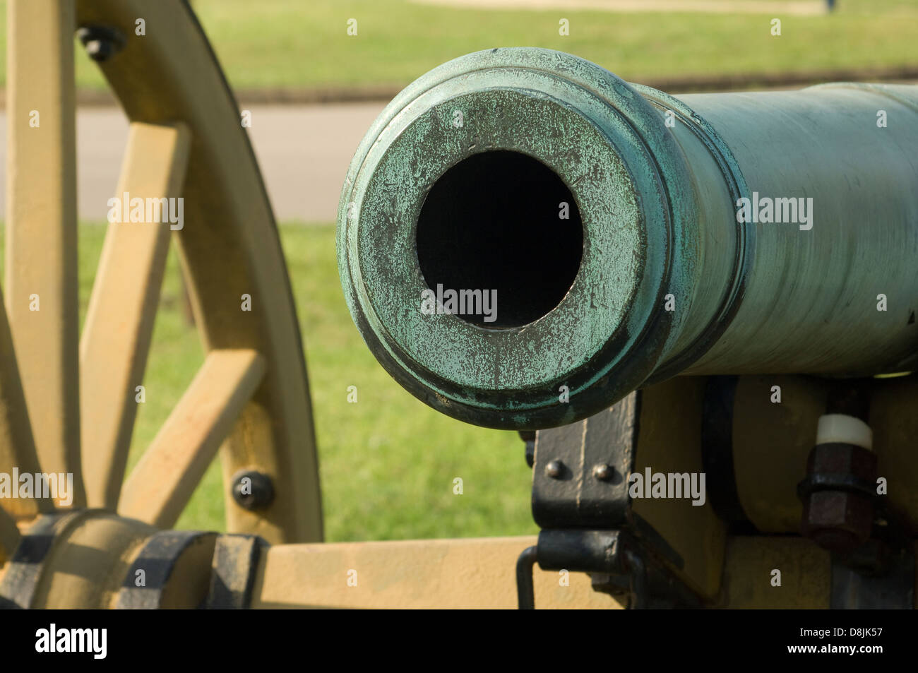 Muzzle of a Model 1841 6-pounder smoothbore cannon, Shiloh National Military Park, Tennessee. Digital photograph Stock Photo
