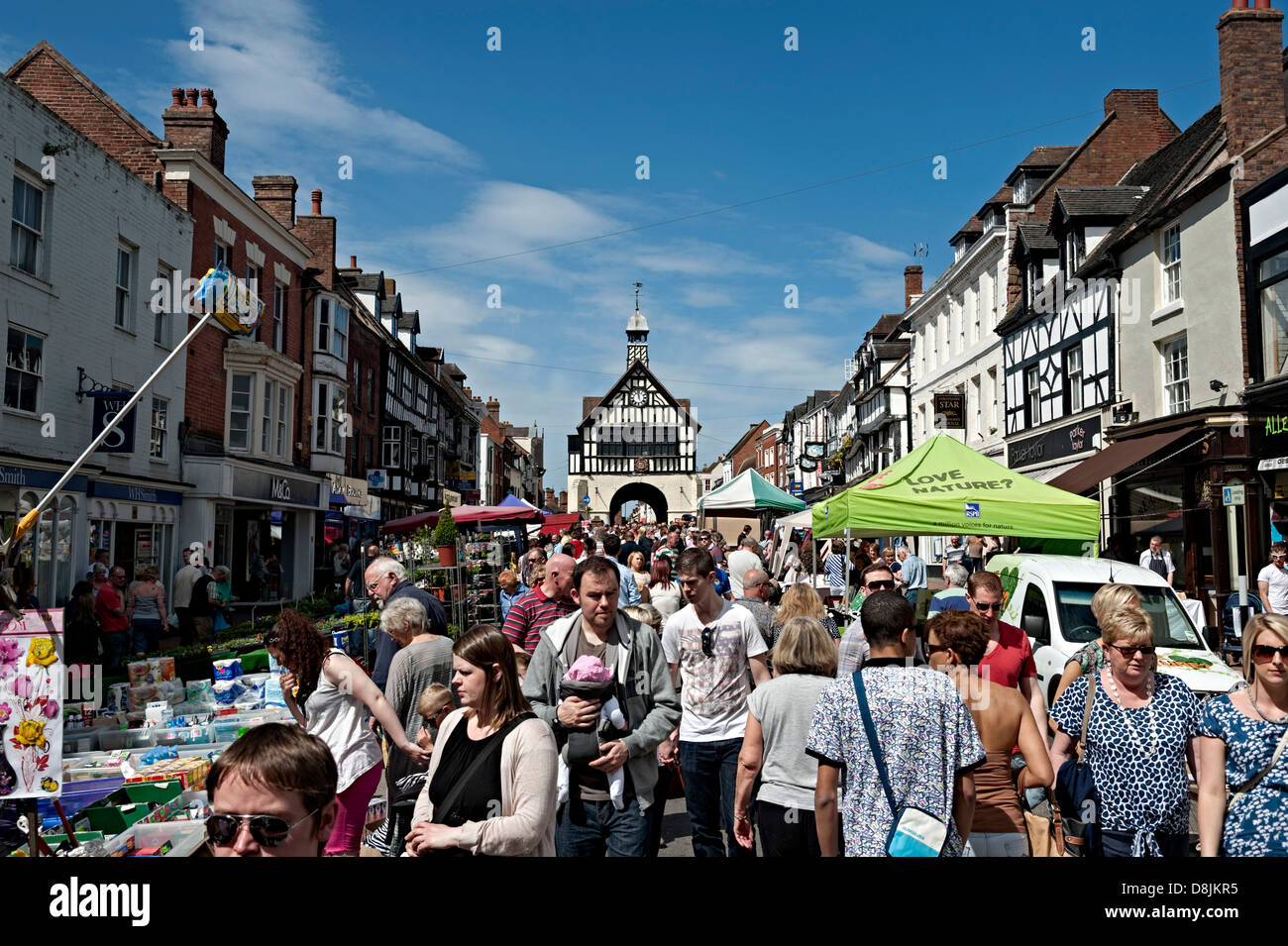 Bridgnorth may day market street Shropshire Stock Photo