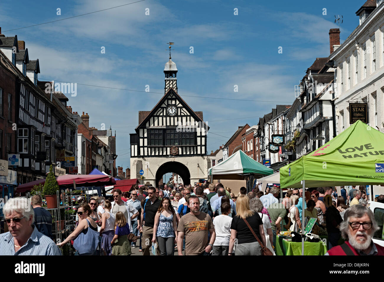 Bridgnorth may day market street Shropshire Stock Photo