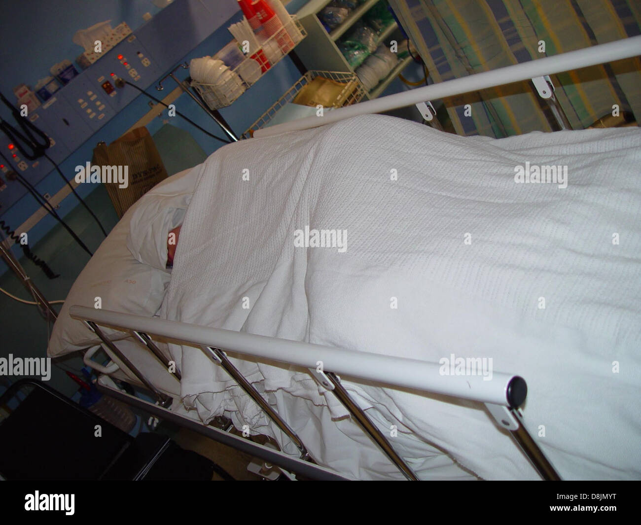 Patient in hospital bed joondalup health campus Stock Photo Alamy