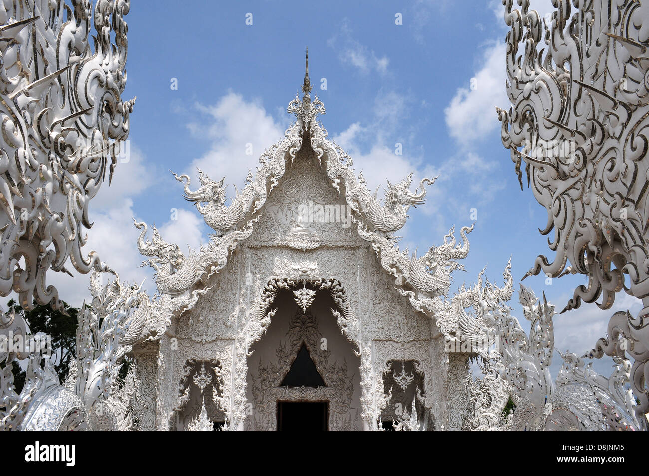 Thailand Chiang Rai White Temple famous landmark art architecture ...
