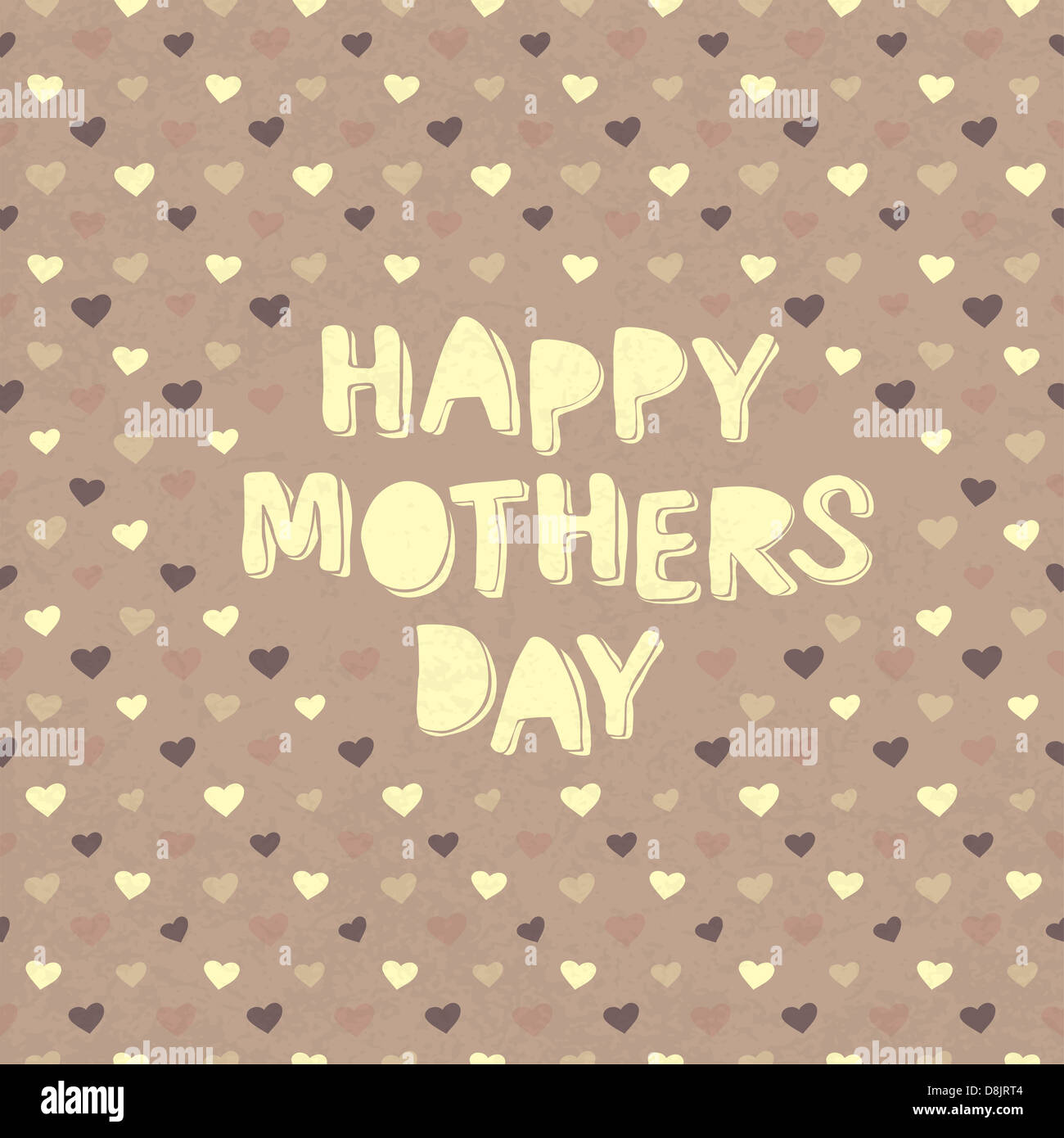 Happy mothers day card with hearts background Stock Photo - Alamy