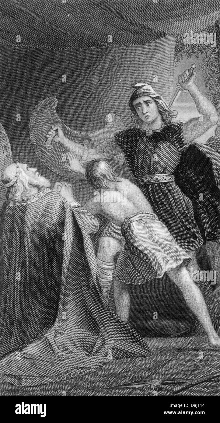 BRIAN BOROIMBE aka Boru (c 941-1014) irish king is killed near Dublin at the Battle of Clontarf in this 18th century engraving Stock Photo