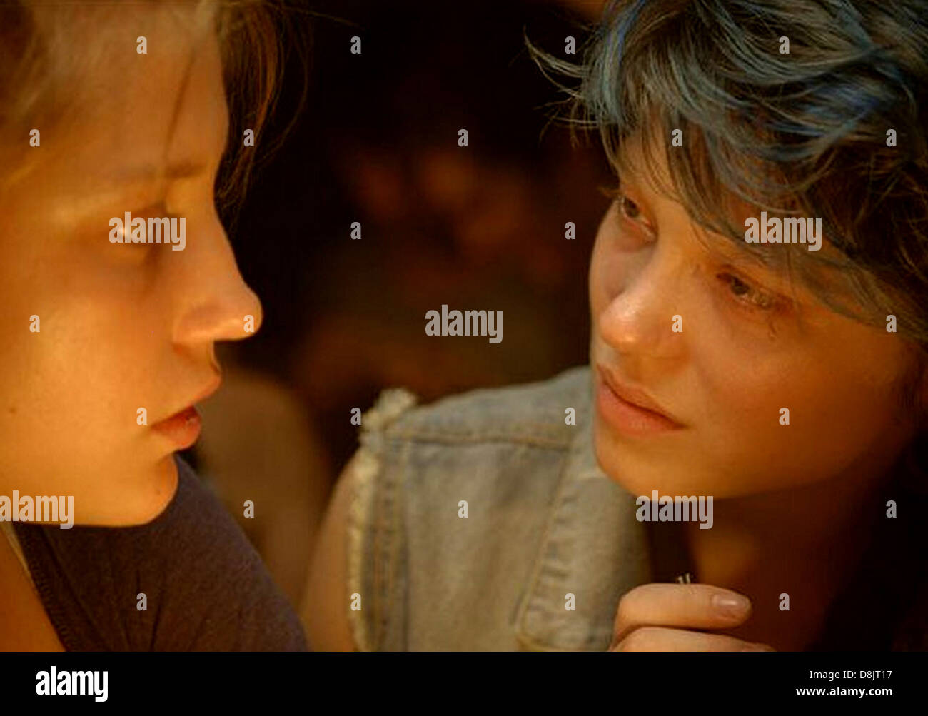 BLUE IS THE WARMEST COLOUR 2013 Wild Bunch film with Lea Seydoux at right and Adele Exarchopoulos Stock Photo